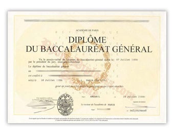 Academie de Paris - Fake Diploma Sample from France